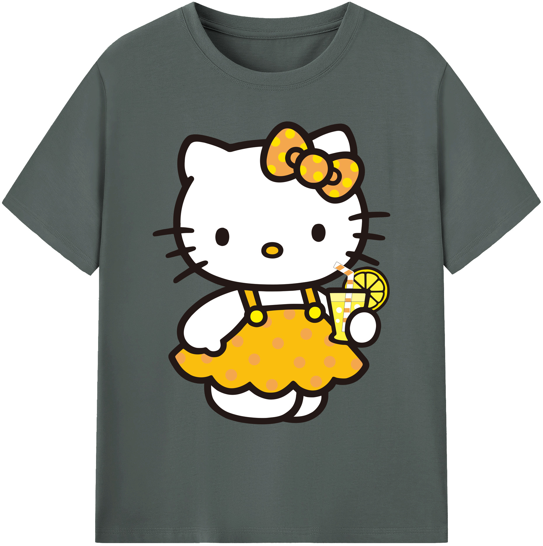 （画像用） Hello Kitty ハローキティ 綿100％ メンズ半袖Tシャツ｜肌触りやわらか＆通気性